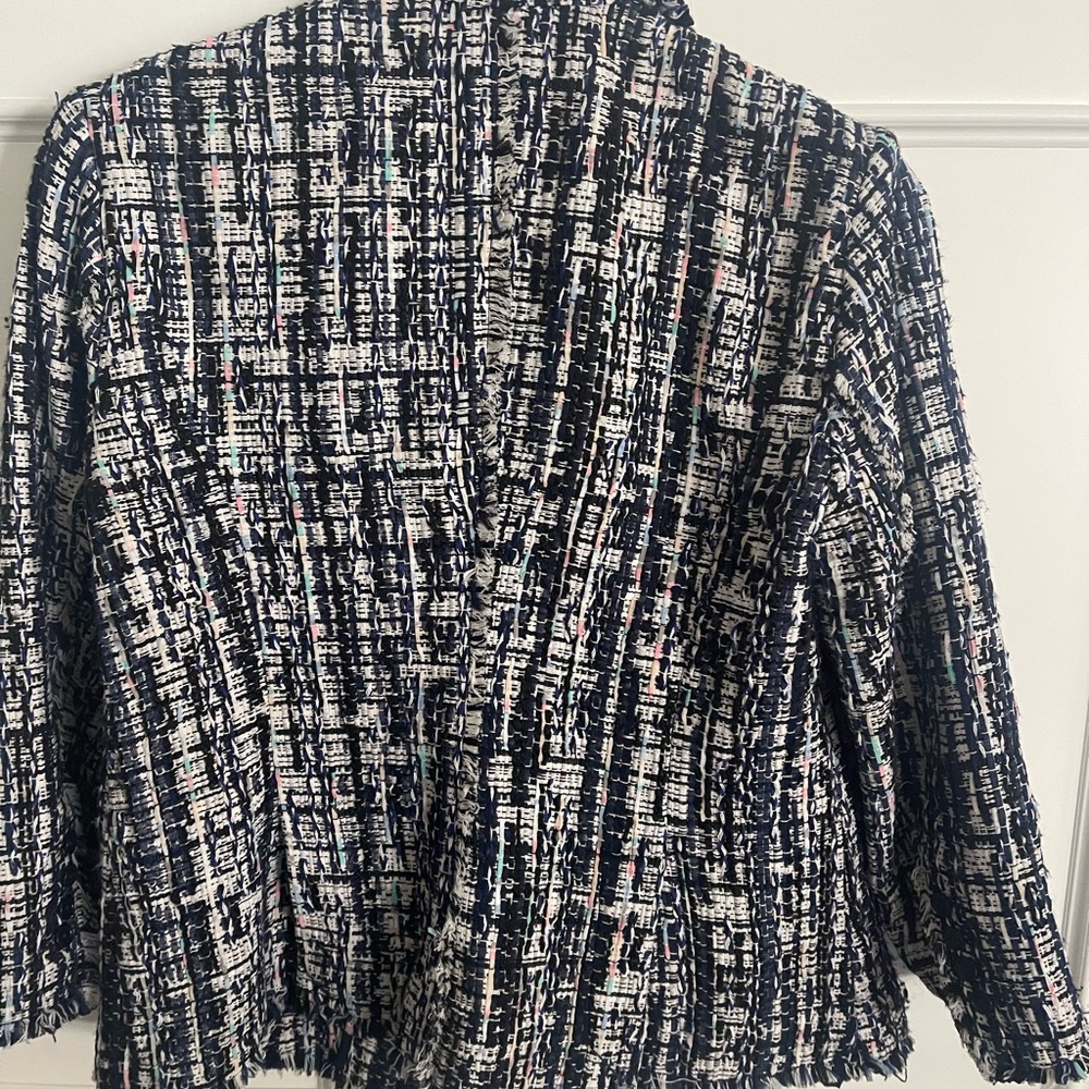 Ecru women’s black and white frayed blazer jacket size 6 - Picture 6 of 6